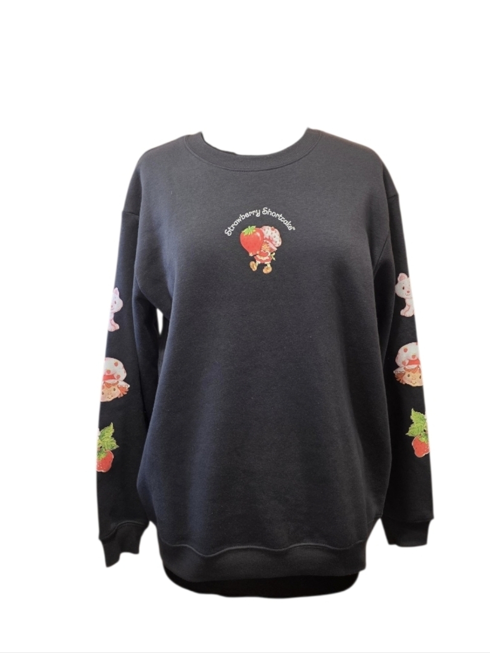 NWT Vinyl Icons Strawberry Shortcake Gray Graphic Crewneck Sweatshirt